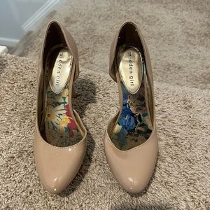 Nude platform stiletto heels